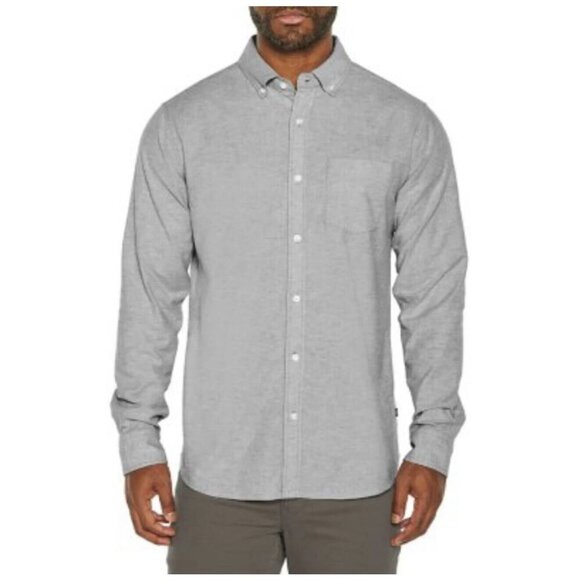 NEW Gap Mens L Long-Sleeve Button-Down Shirt Gray Cotton - Picture 1 of 8